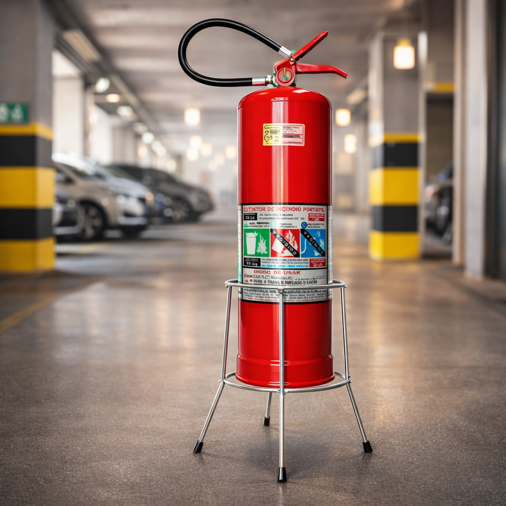 Suporte de Chão para Extintor Grande 8kg 12kg Tripé Reforçado