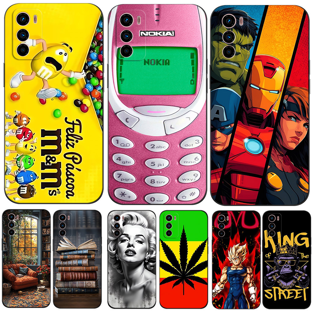 Capa Para Motorola G42 4G De Silicone Macio Traseira Moto G42 Protetora Preta Tpu Naruto Livros De Basquete Desenhos Ani
