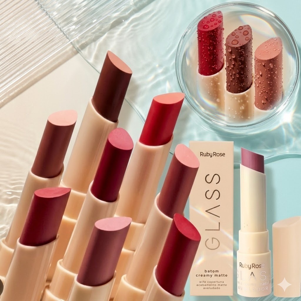 Batom Bala Creamy Matte Glass Ruby Rose-567 em Oferta na Shopee