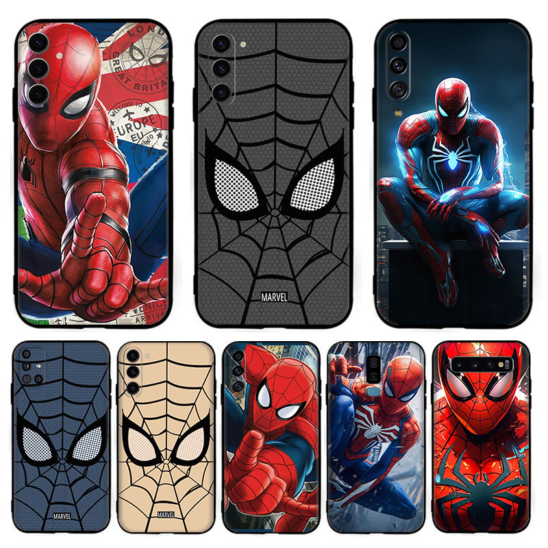 Capa Para Samsung A14 A15 A16 A20 A30 A20S A21 A21S A22 A23 A24 A31 Preta Homem-Aranha Legal Desenho Animado Macio TPU S