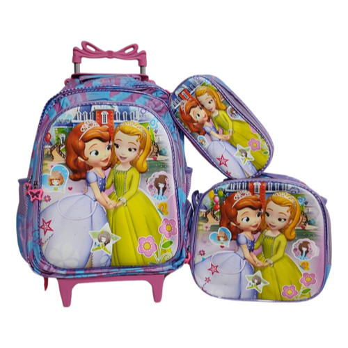 Kit Mochila 3D Rodinha Princesa Sofia - Volta as Aulas