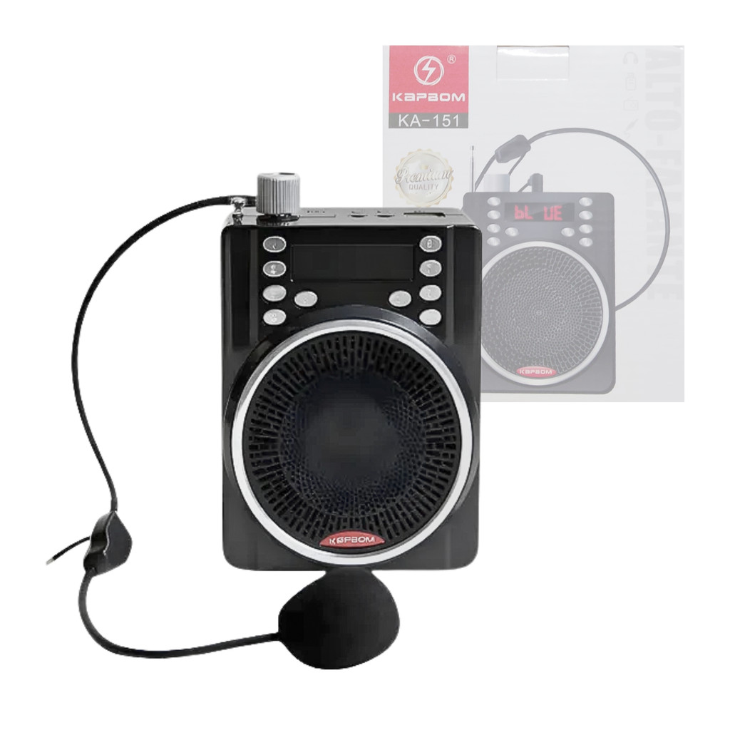 Amplificador de Voz Megafone Bluetooth com Microfone e Rádio Kapbom KA-151 em Oferta na Shopee