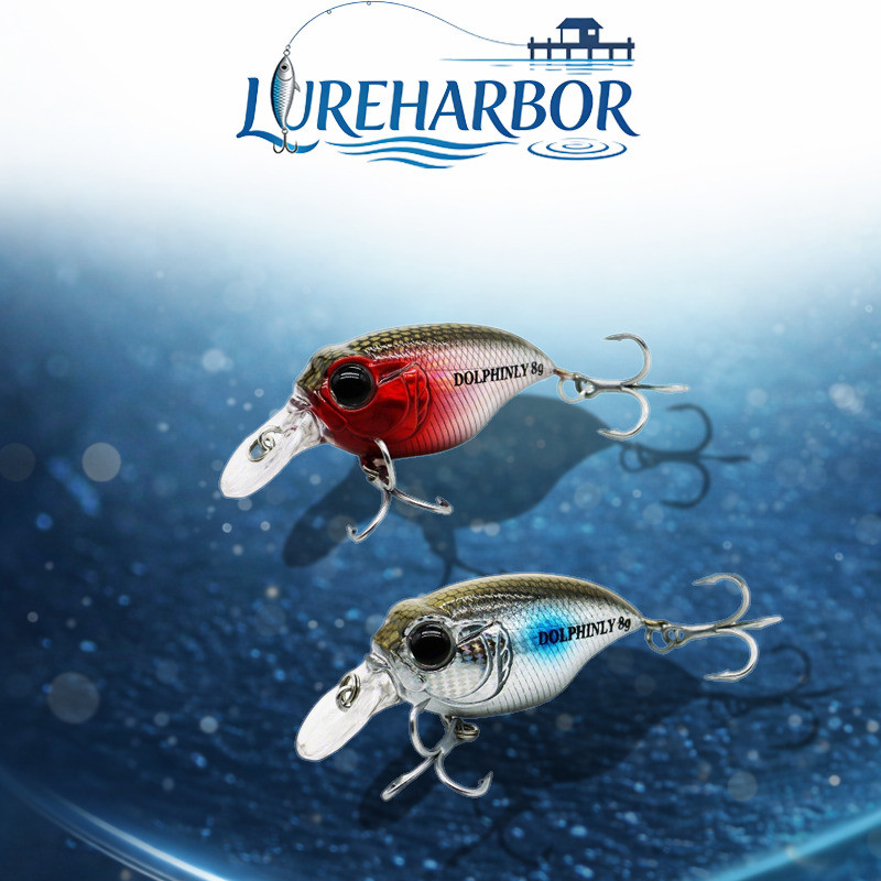 LUREHARBOR escavadeira flutuante Minnow isca falsa placa de língua longa Rock gordo Micro objeto baixo boca veleiro isca