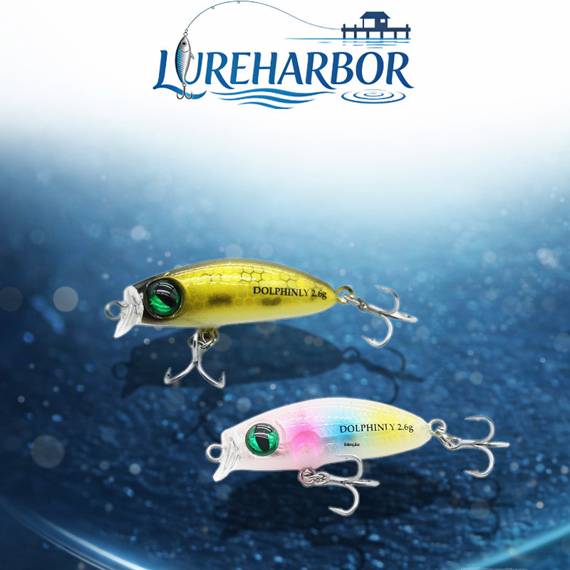 LUREHARBOR isca Mini Micro prata Minnow isca falsa afundamento lento água doce submersa pesca baixo pequeno elevador boc