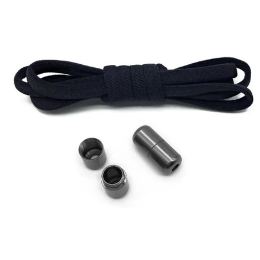 Cadarços Redondos Elásticos para Adultos com Travas de Metal Anti Solto para Esportes