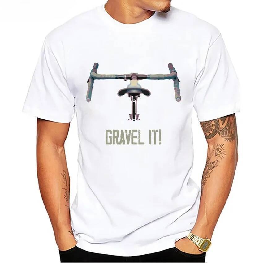 Gravel Bike Cycling T-Shirt New Summer Men Short Sleeve Harajuku Fixed Gear Bicycle Sports Art Boy Casual Tops Funny Whi