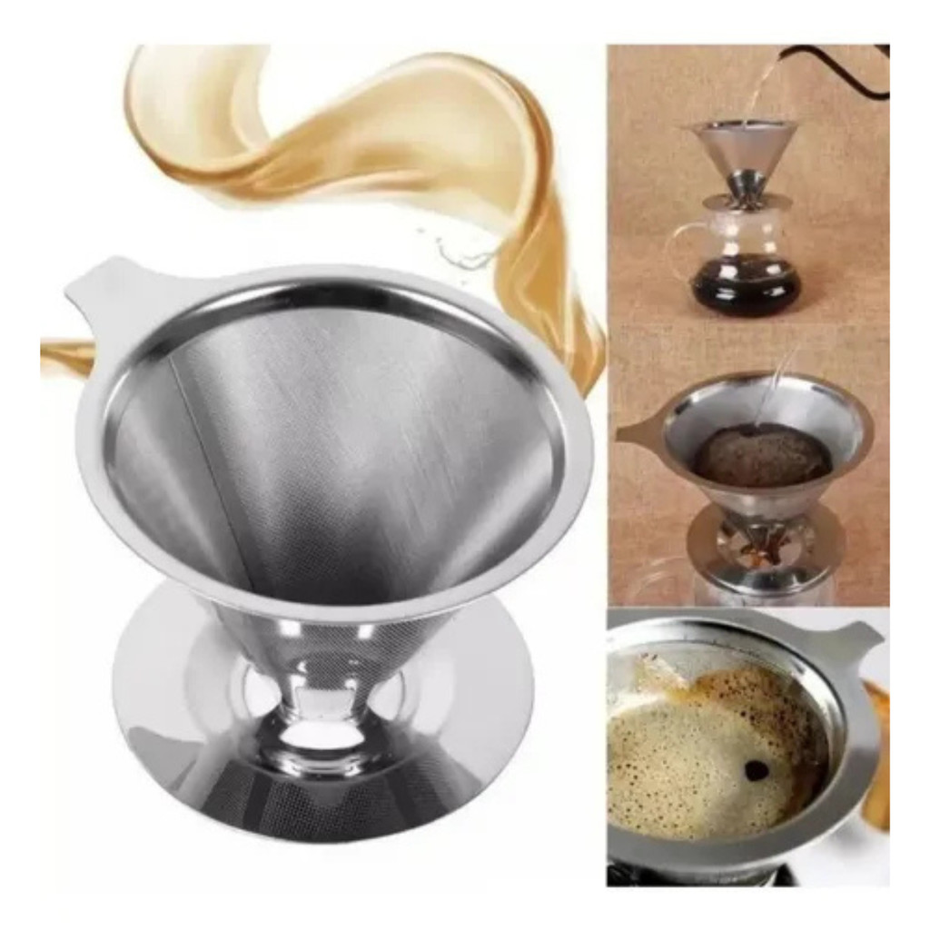 Coador de Café Inox 103 Permanente BaristaPure™ Filtro Reutilizável Aço Inox Café Sem Papel Prof