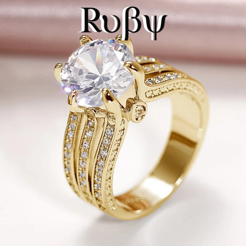 Rubi * luxo zircão cheio de diamante anel luz luxo elegante anel feminino moda único nicho único anel
