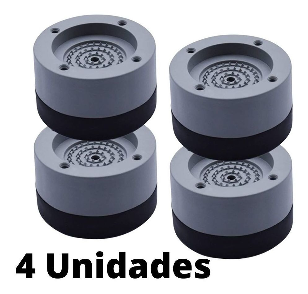 Pés de Silicone para Lavadora - Kit 4 Suportes Niveladores e Redutores de Ruído