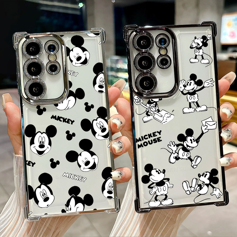 Capa Transparente De Desenho Animado Do Mickey Mouse Para Samsung S26 S25 S24 S23 S22 S21 Ultra S25FE Plus S26EDGE A57 A
