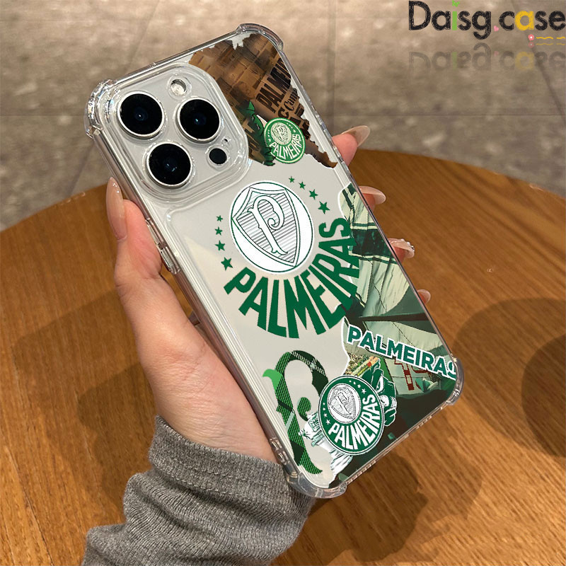 Capa De Telefone À Prova De Choque De 4 Cantos-Crista Do Palmeiras Estilo Artístico Para iPhone 17/16/13/11/12/14/15/XR/