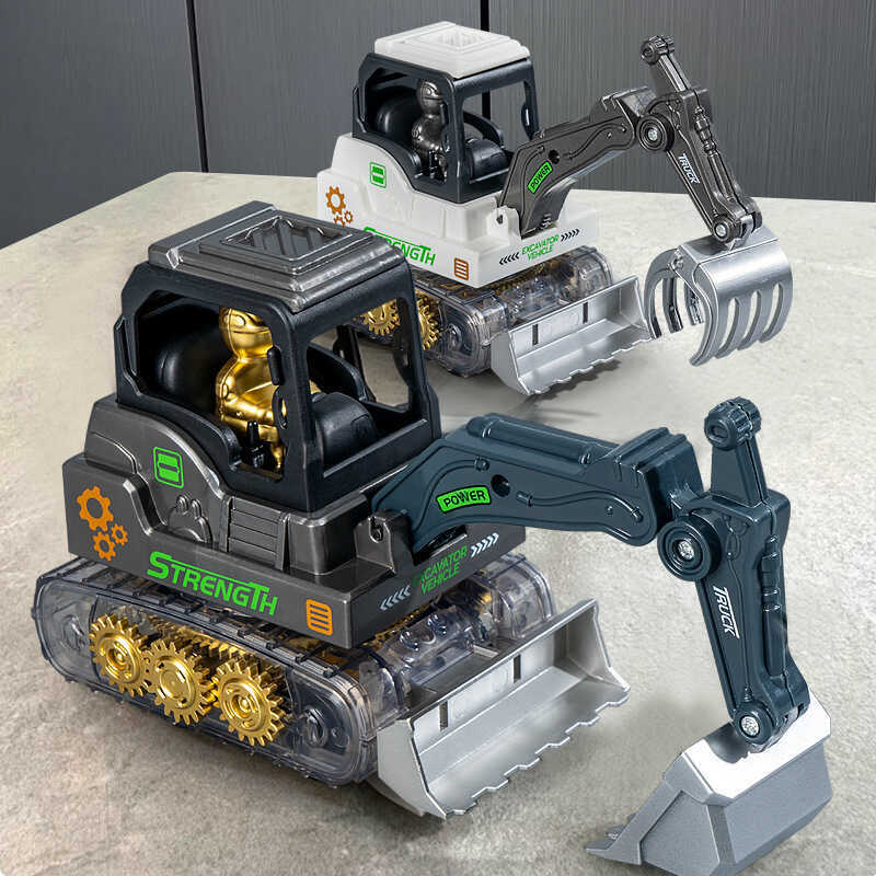 Brinquedos infantis engrenagem de condução inercial engenharia veículo conjunta escavadeira móvel menino brinquedos atac