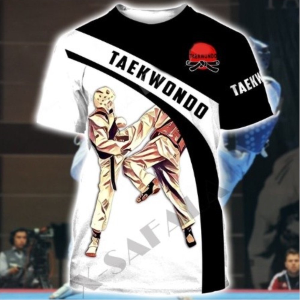 (Números De Nome Personalizados Gratuitos) Camisa Masculina Gráfica Taekwondo Para Roupas Masculinas Grande Casual De Ma