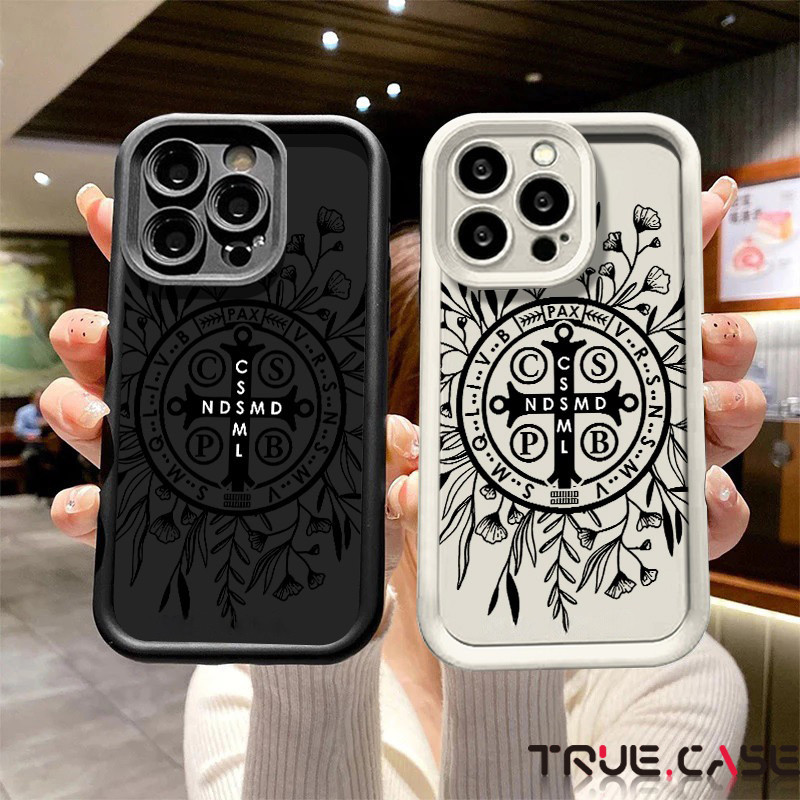 Capinha personalizado Medalha de São Bento cruz Para iPhone 16 15 14 13 12 11 Pro Max Plus XR XS X 7/8PLUS case em Oferta na Shopee