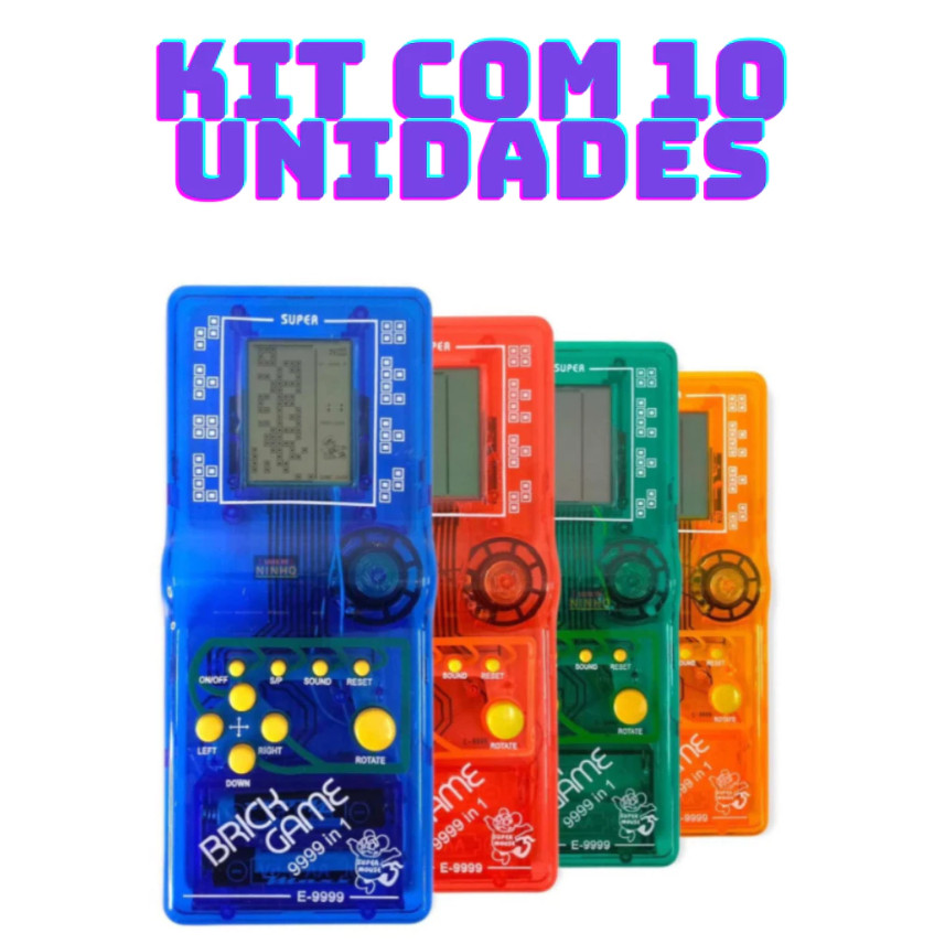 Kit com 10 Super Mini Game Retro Brinck Game Portátil 9999 j