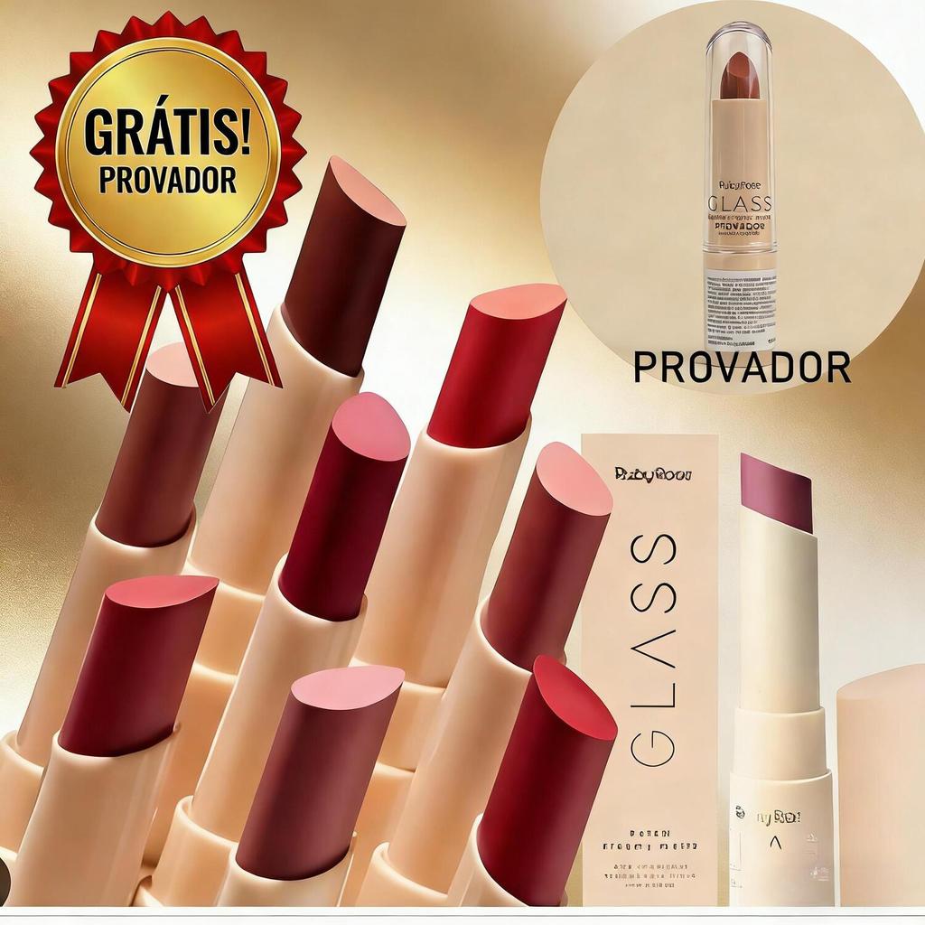 Kit Batom Creamy Glass Ruby Rose - Com Provador para Experimentar HB F567+05