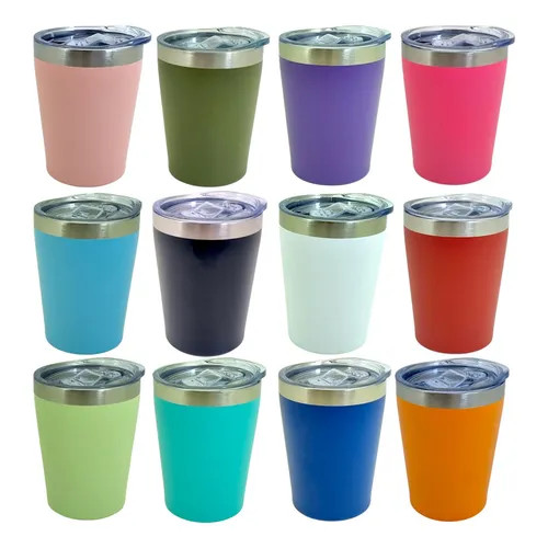 Mini Copo Cuia Térmico  PERSONALIZADO 360ml Em Inox Com Tampa Acrílica