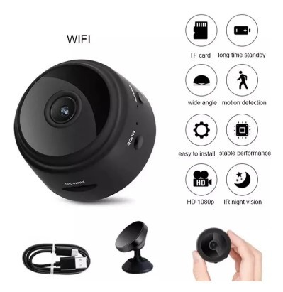 Mini Câmera de Segurança Espiã A9 Wi-Fi FullHD com Suporte