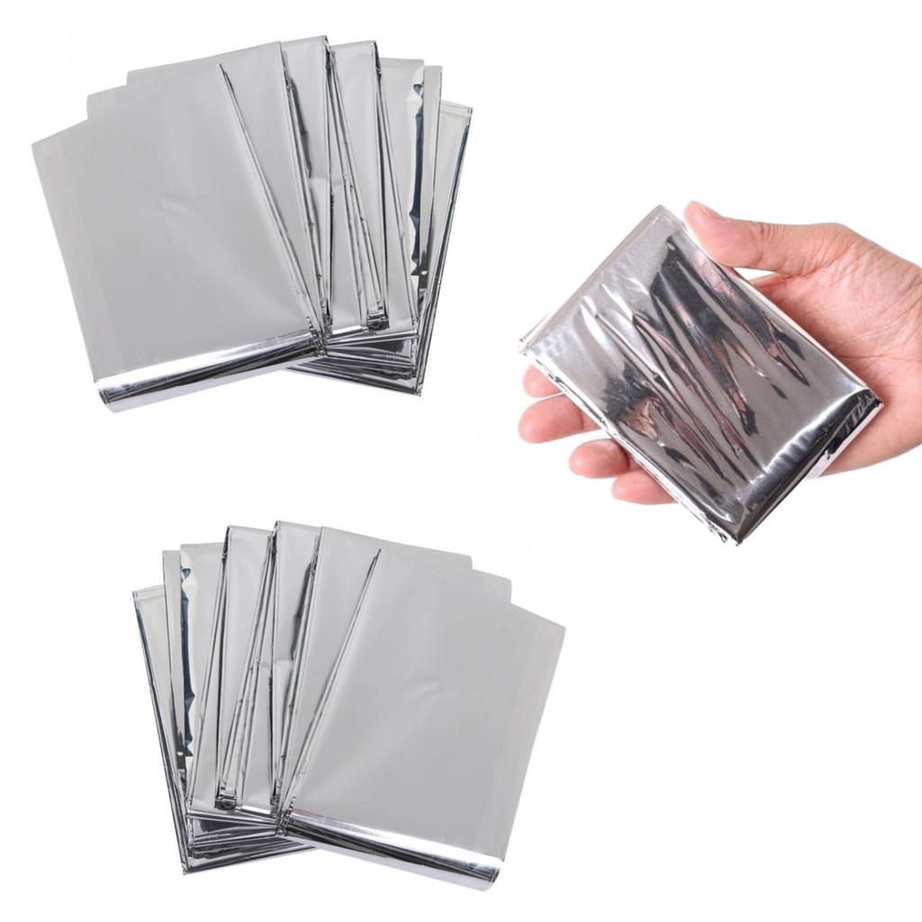 Kit 5 Mantas Térmicas Aluminizadas Resgate 2,10x1,40 | Cobertor Emergência p/ Resgate e Camping (ANVISA)