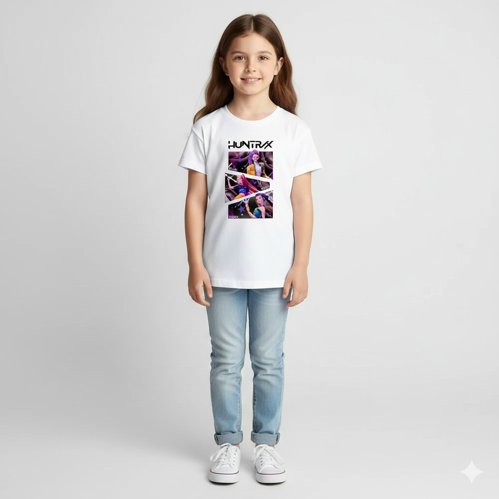 Camiseta Infantil/Juvenil Estampada Huntrix - Personagens
