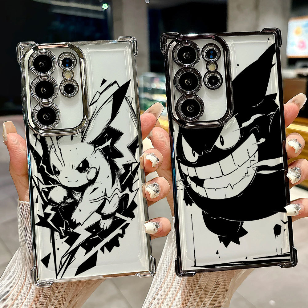 Capa Transparente Pikachu Gengar Pokémon Art Para Samsung S26 S25 S24 S23 S22 S21 Ultra S25FE Plus S26EDGE A57 A37 De Te