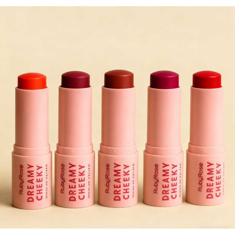 Blush Stick Cremoso Ruby Rose Dreamy Cheeks - Cor Natural e Textura Macia HB-M01 em Oferta na Shopee