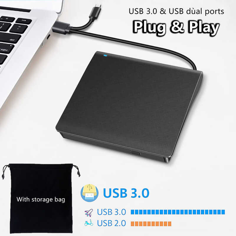 Usb gravador de gravação externa Notebook Desktop computador unidade óptica externa Plug and Play portátil móvel dvd gra