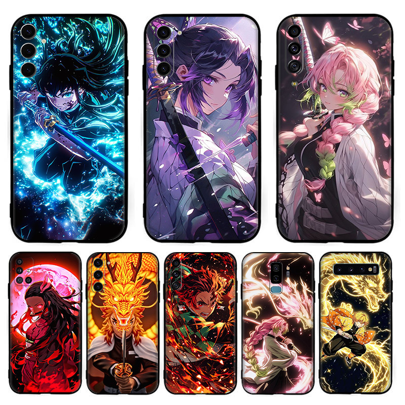 Para Samsung A14 A15 A16 A20 A30 A20S A21 A21S A22 A23 A24 A31 Anime Demon Slayer TPU silicone Escudo Capa Protetora