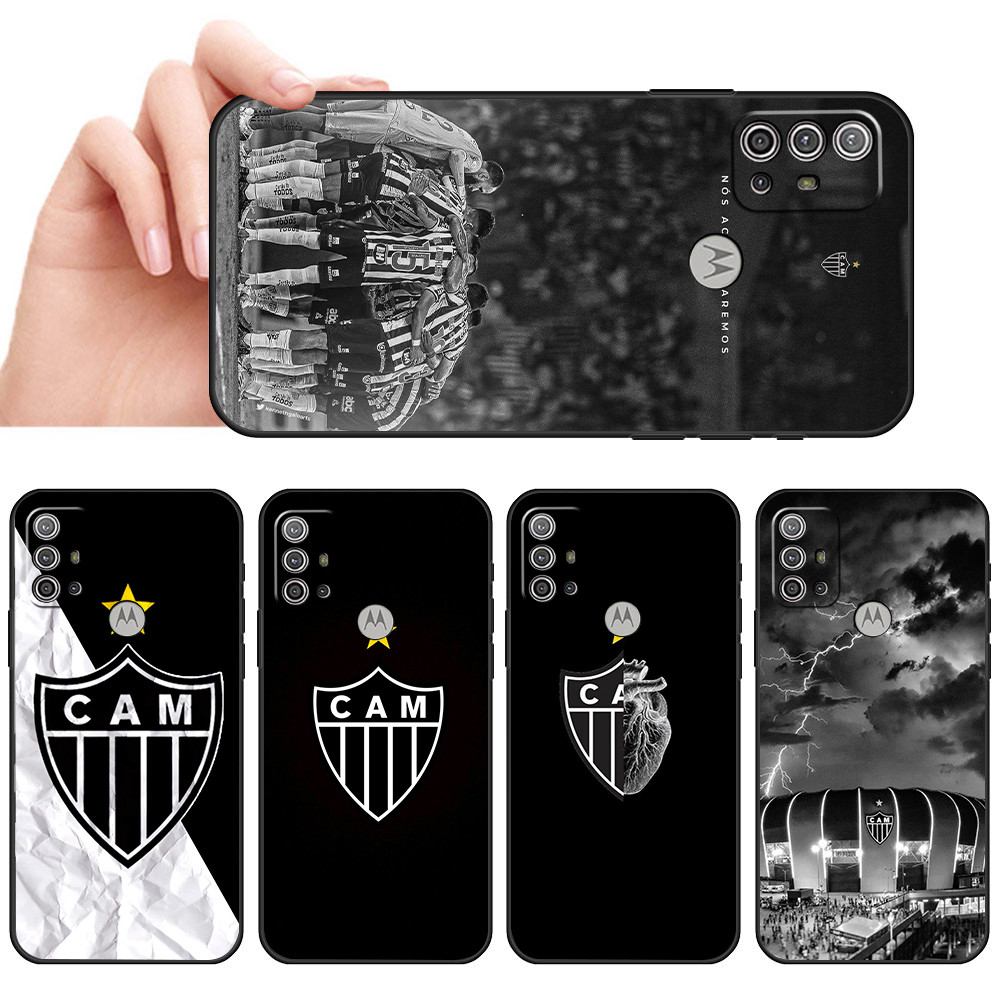 Capa De Telefone Preta Macia Para Moto G10 G20 G30 G22 G23 G50 G52 G53 G73 G82 Clube Atlético Mineiro Protetora Anti-Que