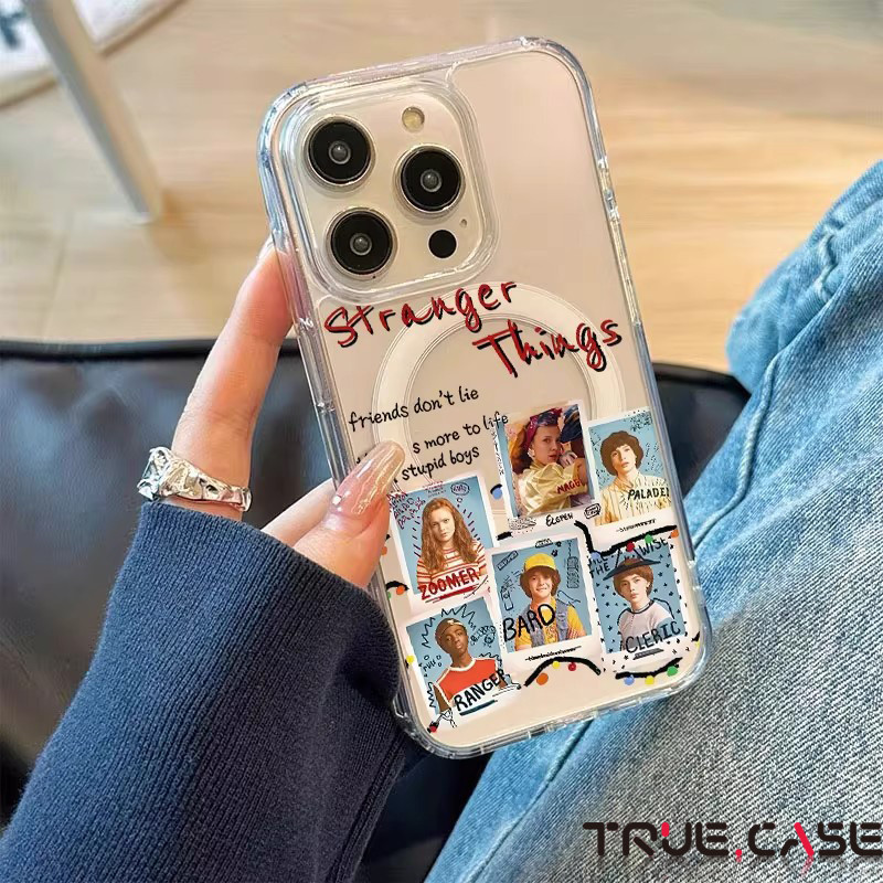 Capinha Capa Transparente com Design de Stranger Things Para iPhone 11 14 15 16 12 17 13 pro max 7/8 plus