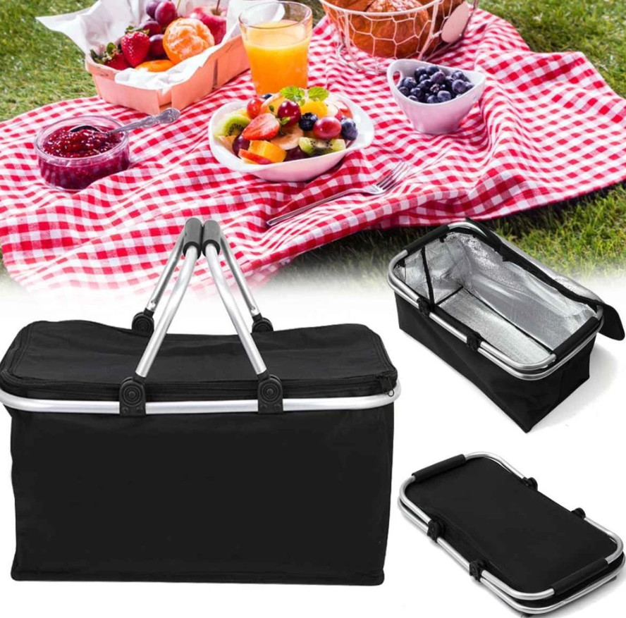 Cesta Térmica Cooler 30L Dobrável | Bolsa Térmica Grande para Praia, Piquenique, Camping, Lanche e Bebidas