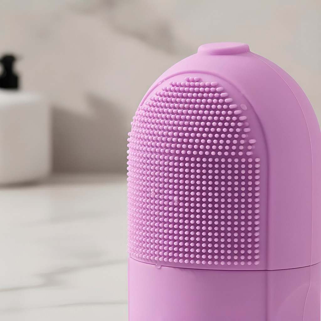 Suporte Esponjinha Silicone Facial Molde Gelo Cuidados Pele Modelo:Roxo