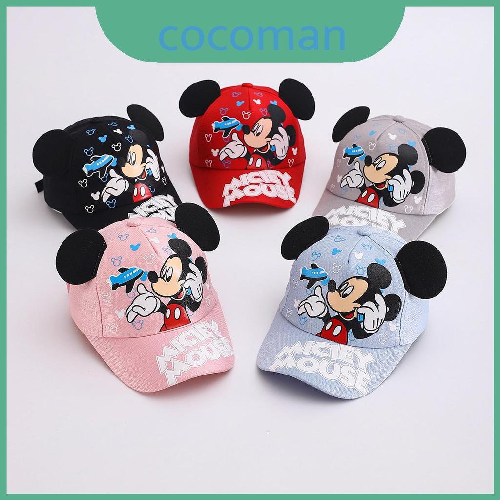 Chapéu De Beisebol Infantil Mouse Mickey Com Design Impresso E Aba Curva Para Passeios De Verão