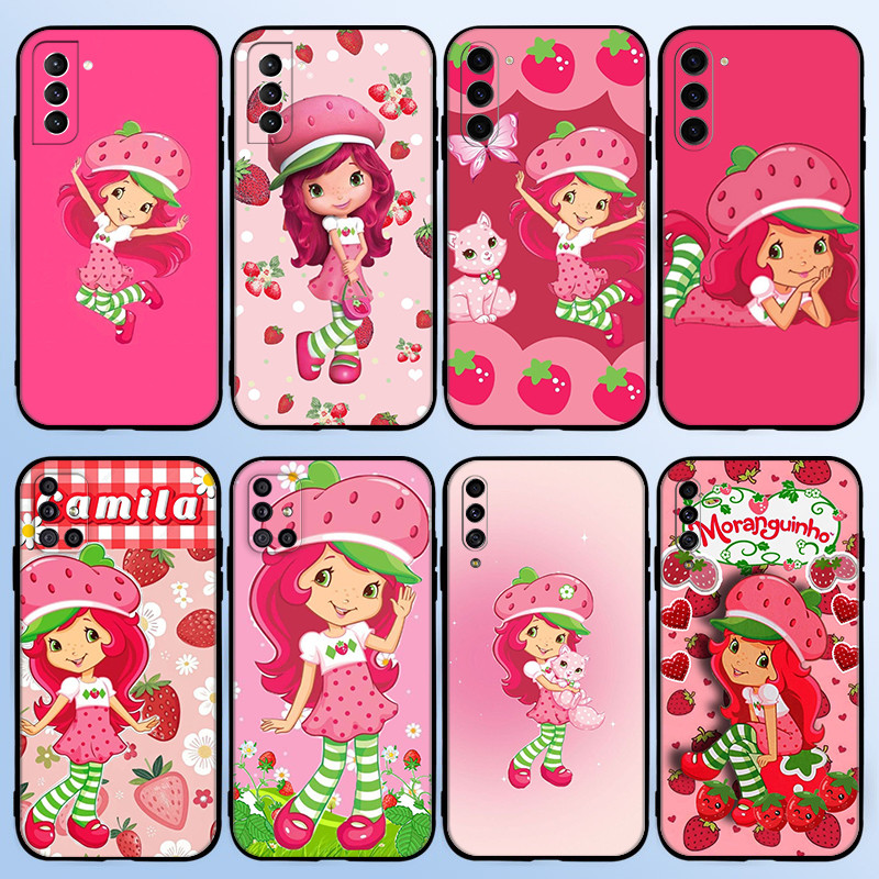 Capa Para Samsung J4 J6 J8 Plus Ou Prime J2 J5 J7 Core J730 Pro S6 Edge Preta Morango Shortcake