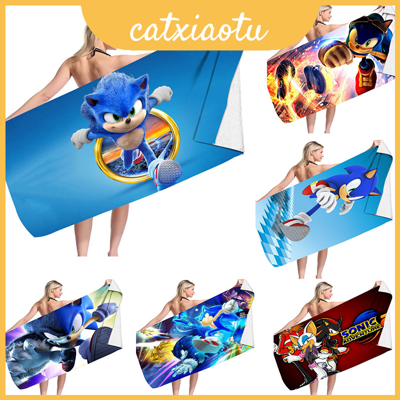 Icônico The Sonic Hedgehog Design Toalha De Praia Material De Microfibra Macio Ideal Para Ou Na Piscina