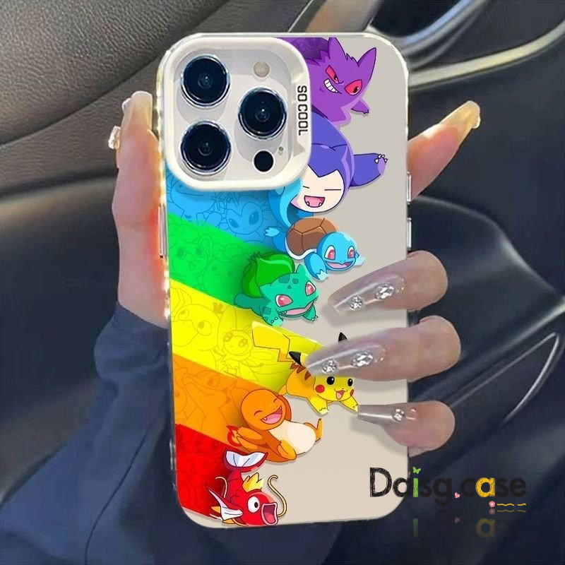 Capa de telefone Pokémon arco-íris da série ins para iPhone 16plus xsmax 17 16 14 15 13 12 11 promax shell 16pro