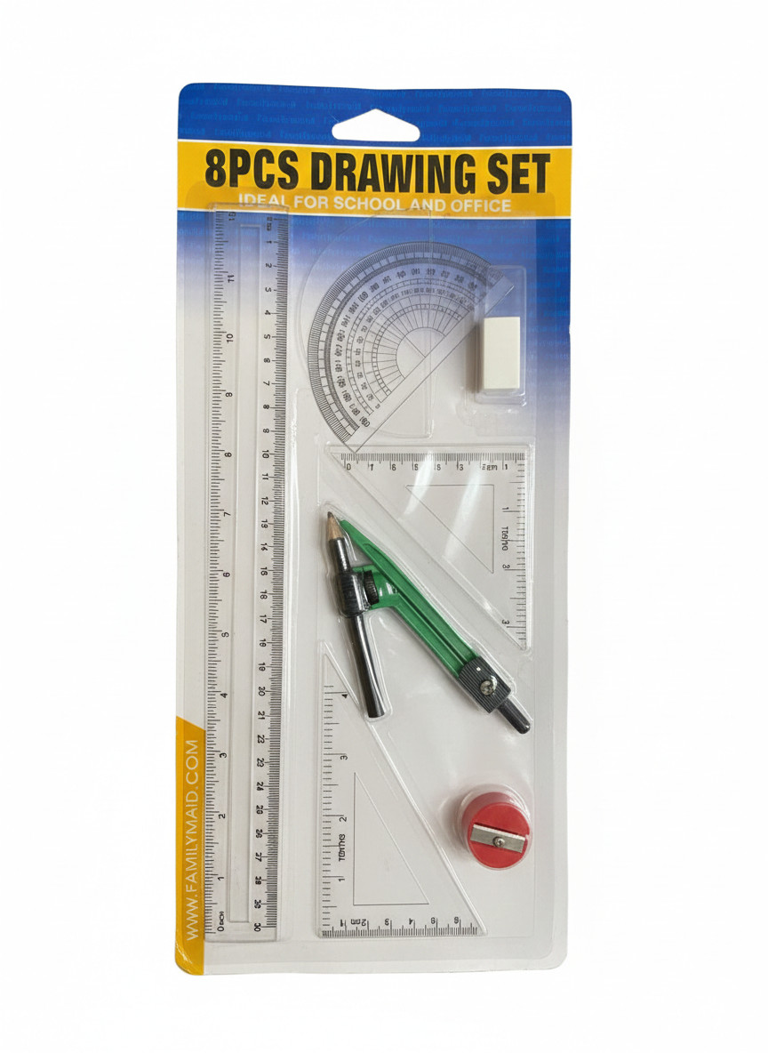 Compasso e Réguas De Geometria Kit Com 8 Peças ENVIO IMEDIATO em Oferta na Shopee