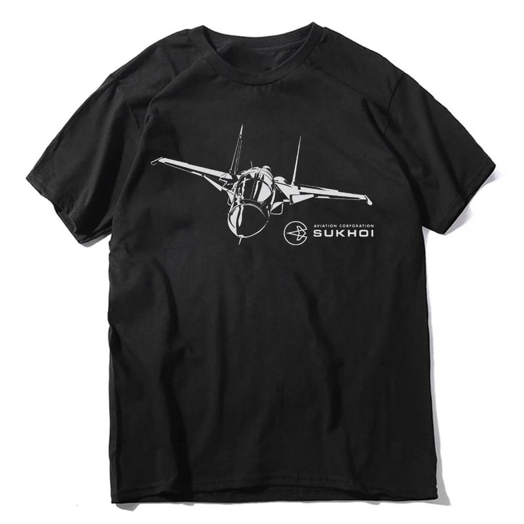 Cotton T Shirt Men Summer Family T-Shirt Sukhoi Su-34 Syrien Russian Airplane Bomber make Tee Shirts