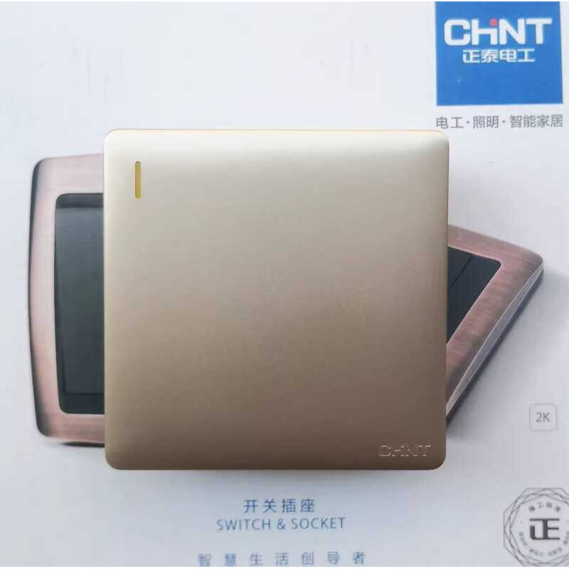 Zhengtai switch tipo 86 painel NEW2N-202 placa grande ouro um aberto painel de interruptor de controle duplo placa grand