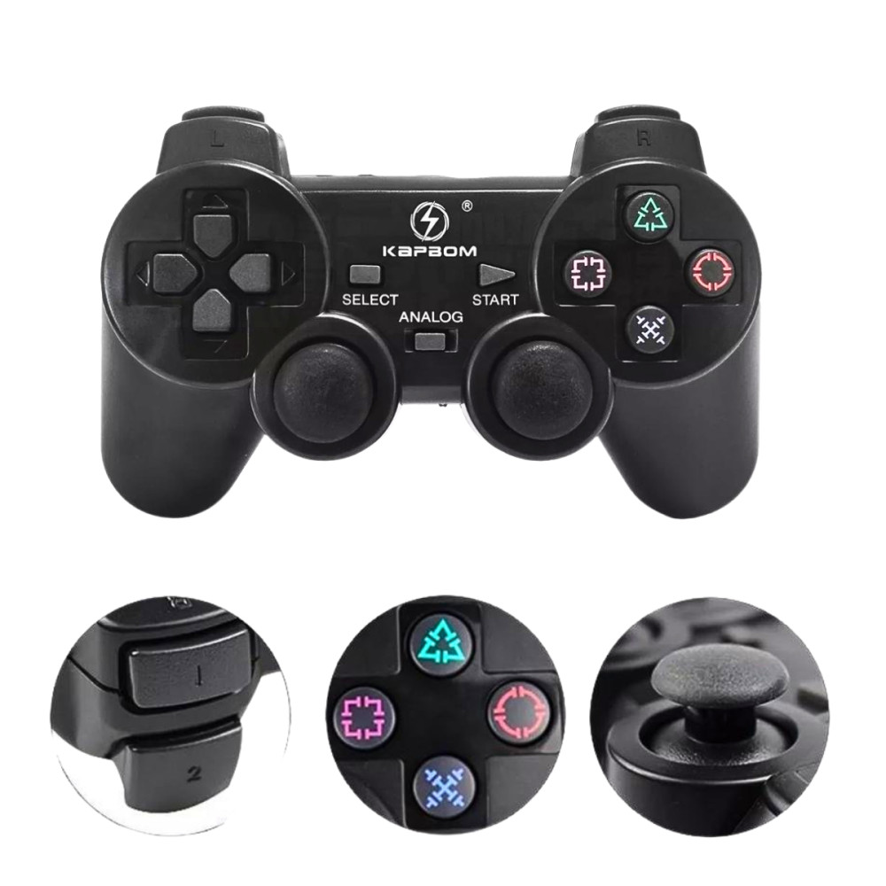 Controle Wireless Kapbom KAP‑3W para PS3/PC 2.4G