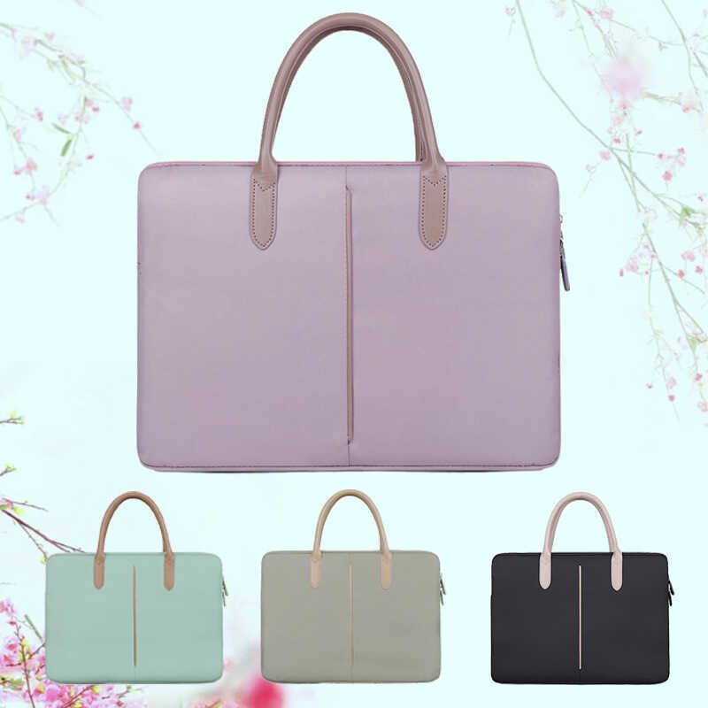 Senhoras pasta portátil bolsa para portátil feminino simples PU portátil bolsa para laptop logotipo impresso