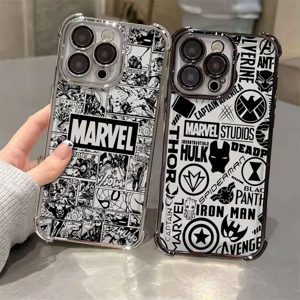 Capa Galvanizada Marvel Super Hero Cool Comics Para Samsung A57 5G A37 A17 A07 TPU Transparente Telefone Galaxy A56 A36