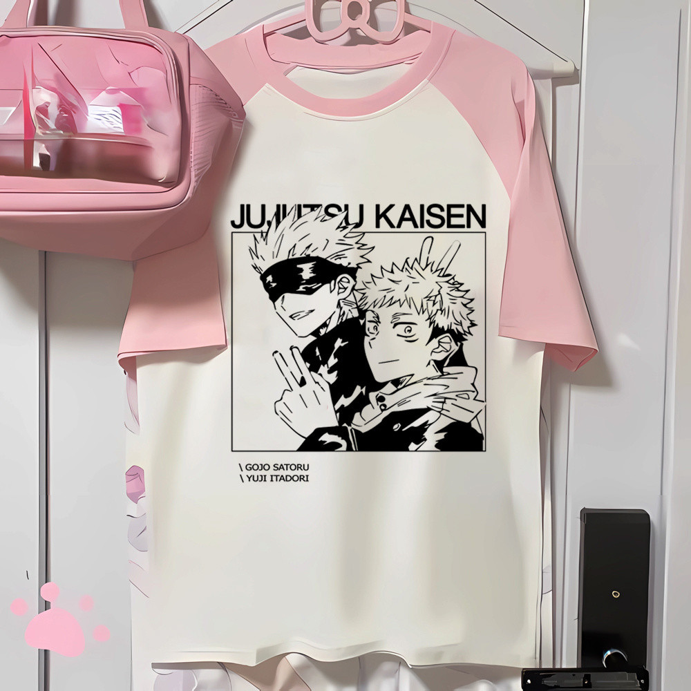 Jujutsu Kaisen Camiseta Feminina Vintage Punk Grunge Gráfico Y2k Cultura Pop 2000s anime hip hop Psicodélico