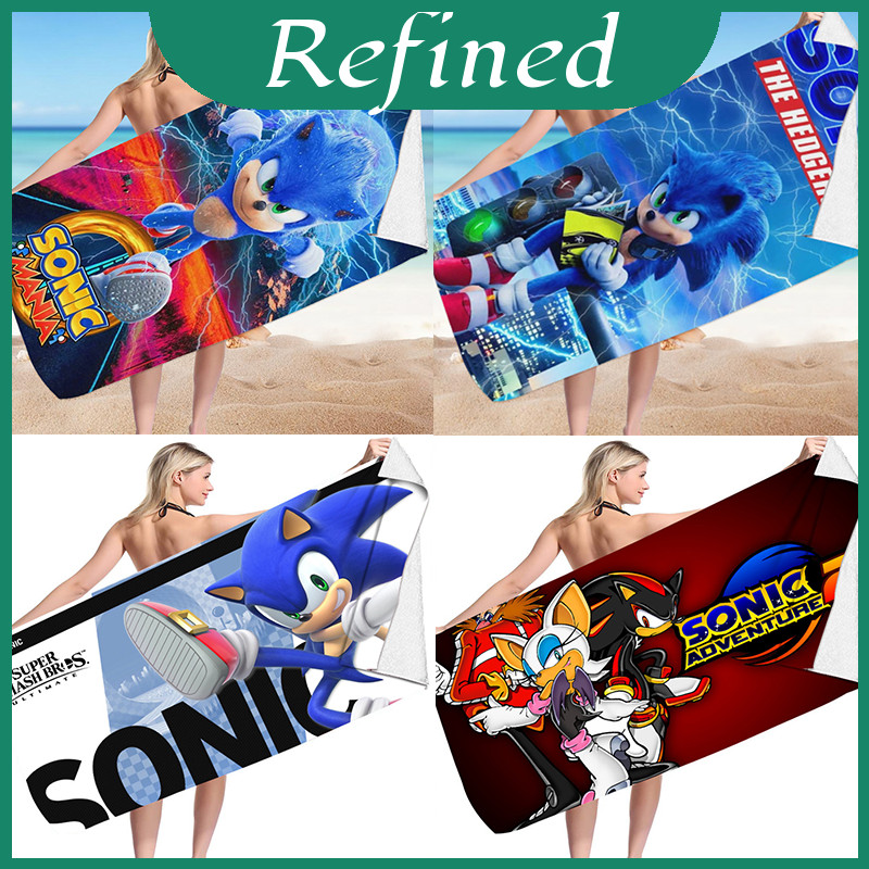 Icônico Sonic The Hedgehog Design Toalha De Praia Material De Microfibra Macio Ideal Para Ou Piscina
