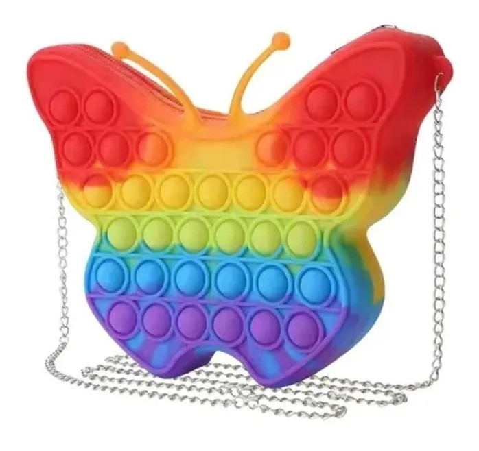 Bolsa Borboleta Brinquedo Popit Fidget Toys Colorido