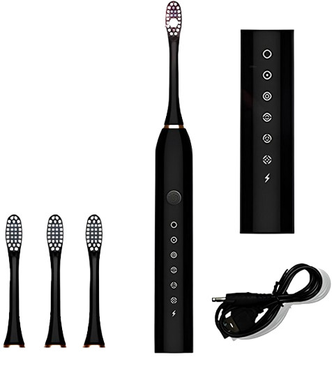 Escova Dental Elétrica Recarregável USB com 6 Modos(Co em Oferta na Shopee