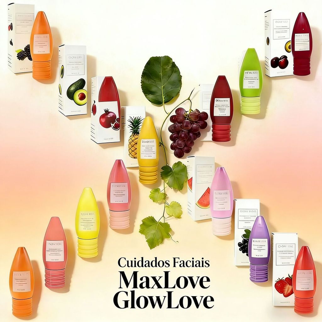 Kit Série Cuidados com a Pele MaxLove GlowLove 60g, Creme Facial e Creme para Os Olhos Hidratante
