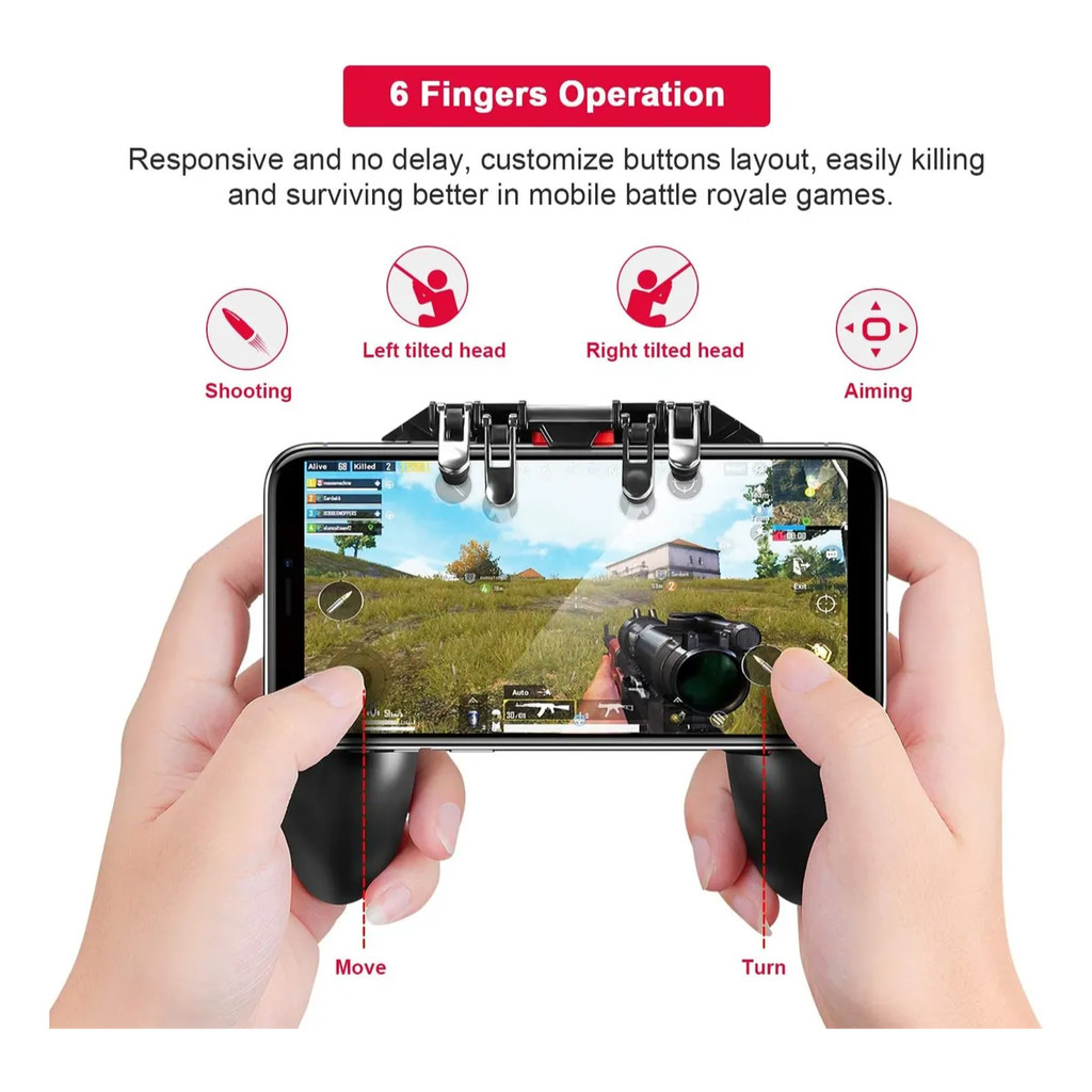 Controle Gamer Manual  Com Gatilhos e Suporte Para Celular