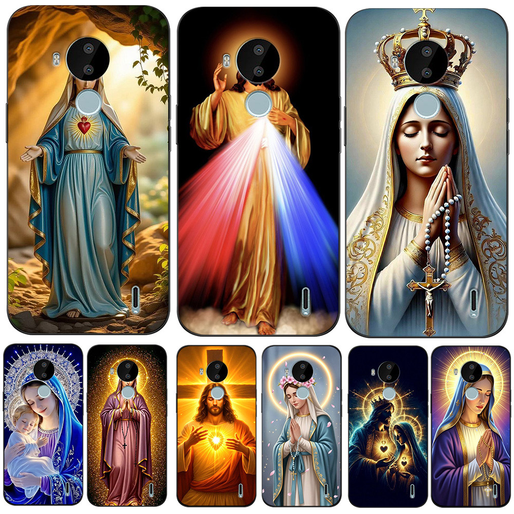 Capa Para nokia c30 Traseira De Telefone Silicone Macio Preto Tpu Jesus Virgem Maria Religião Igreja em Oferta na Shopee