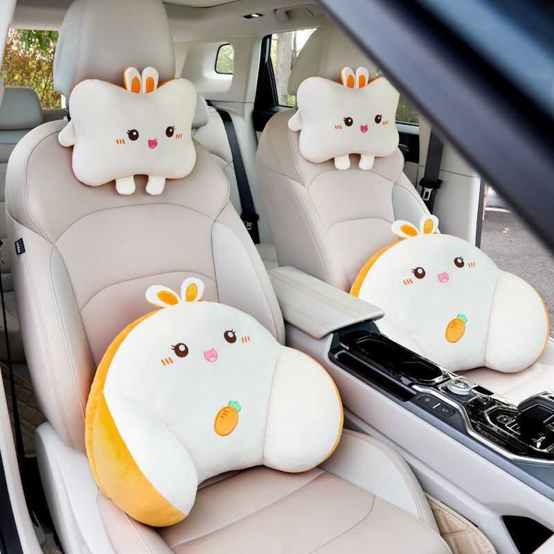 Encosto de cabeça do carro apoio lombar bonito quatro estações almofada lombar condução apoio lombar dos desenhos animad